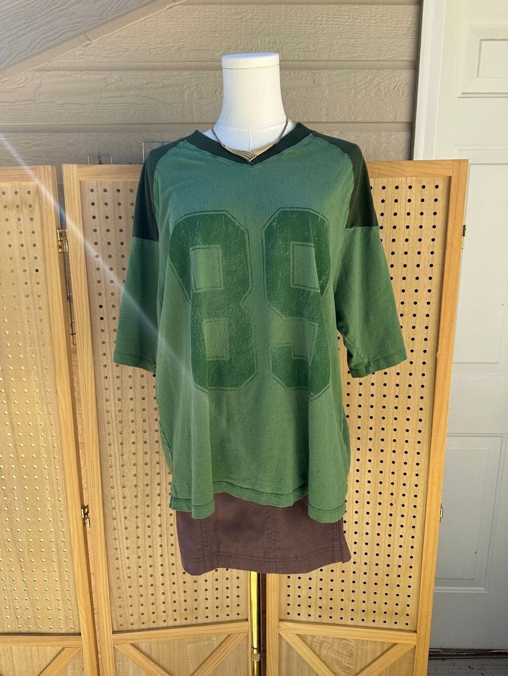Urban Outfitters Oversized Green 89 Football Jersey Tee XL Varsity Grunge